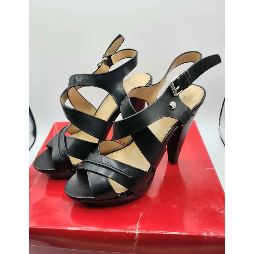 Guess GFHILLY Black Strappy Platform High Heel Sandals Shoes Women Size 7.5 M - Picture 9 of 9